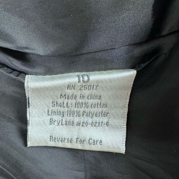 Tally Ho Outerwear Women's 10 Black And White Polka Dot Trench Coat 100% Cotton - Picture 7 of 11